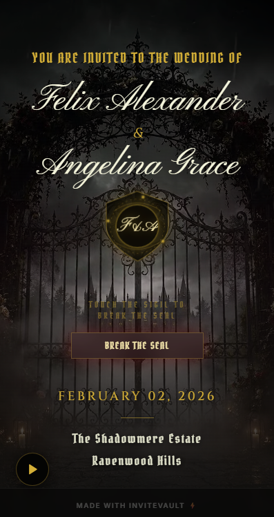 Gothic Estate invitation opening